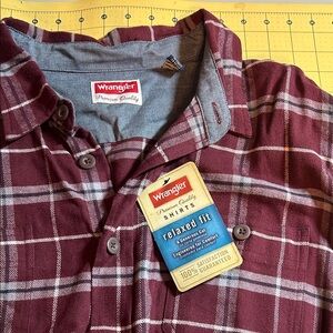 Wrangler Men's Maroon Flannel Checkered Shirt